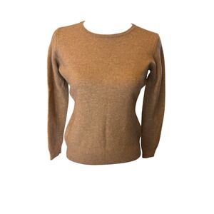 Charter Club Luxury Cashmere Sweater Womens Small Camel Tan Crewneck Pullover